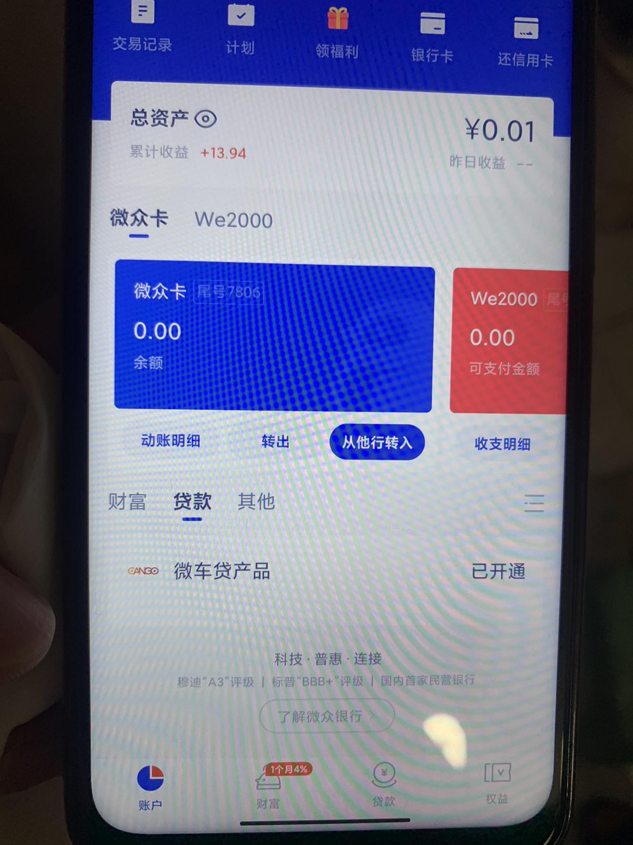 微众银行微车贷
