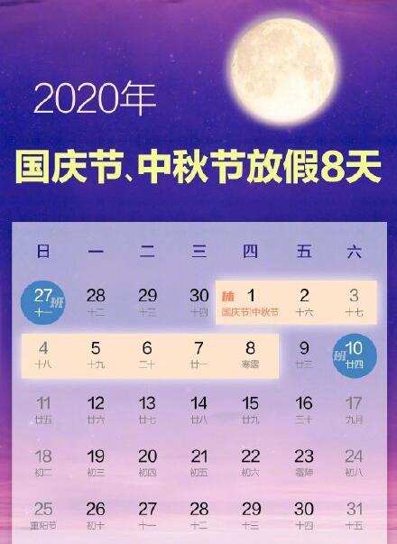 20200904每日一话2020年国庆节中秋节放假安排8天假期你安排好了吗